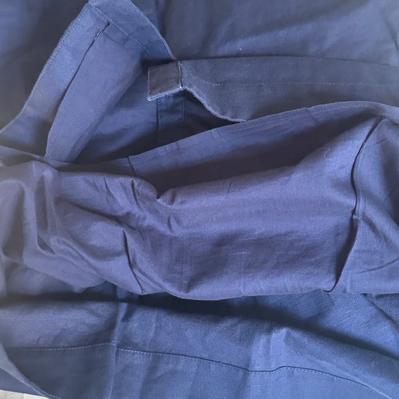 Vineyard Vines Linen Gold Button Front Shift Dress Nautical Navy Size Medium M - Picture 6 of 8